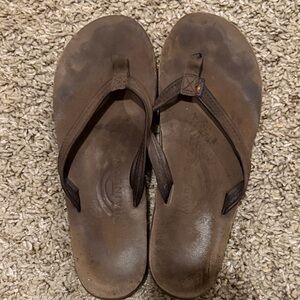 Rainbow women’s Brown Leather Flip Flop Sandals